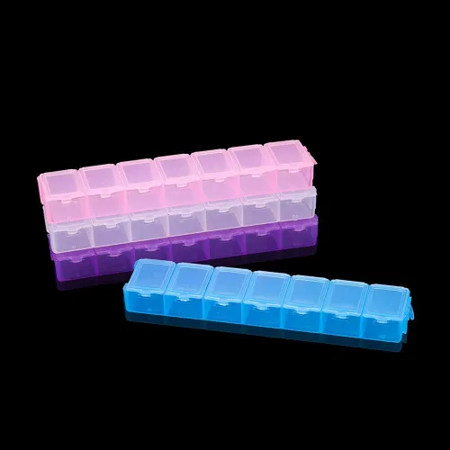 Miniatura 2 de Caja de almacenamiento transparente rectangular de plástico de 5.2 in, organizador de manualidades, manualidades, cuentas de bricolaje, caja de Azul