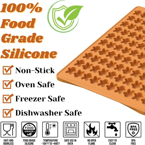 Miniatura 3 de Crethinkaty Mini molde de Navidad, moldes de silicona para hombre de jengibre, 100 moldes de silicona con forma de hombre de jengibre de cavidad