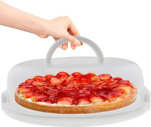 Miniatura 7 de Porta tartas de queso para tartas de hasta 11 pulgadas, soporte redondo para cupcakes para magdalenas, galletas, contenedores de almacenamiento