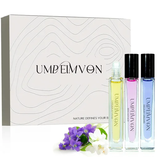Miniatura 8 de Paquete de 3 Colonias Unisex para Hombres y Mujeres Aceite de Perfume Roll On, Clásico, Sándalo, Madera de Agar, Tamaño de Viaje 0.33 fl.oz