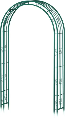 Miniatura 9 de Arbuxzuy Arco de Jardín de Acero de 102 pulgadas Pérgola Enrejado para Plantas Trepadoras Exterior, Patio, Arco de Jardín Ancho Resistente Duradero