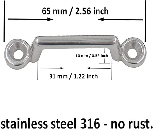 Miniatura 6 de Pmsanzay Paquete de 4 ojales de amarre para kayak para montar en pista de kayak, lancha, bucle, amarre para sujetar tu cuerda elástica o correa