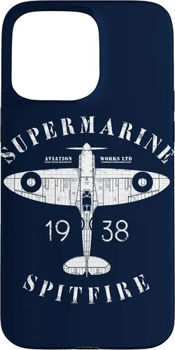 Miniatura 24 de iPhone 12 Pro Max Spitfire RAF Británico WW2 Fighter Aviation Case Supermarine Aviation