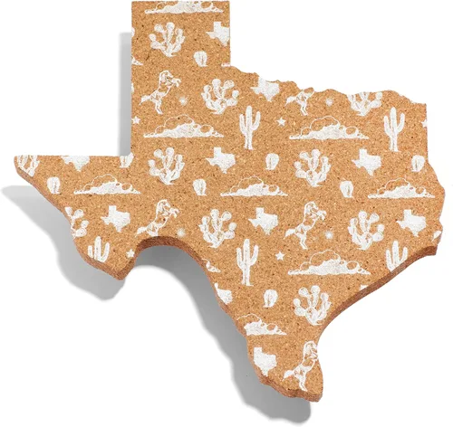 Miniatura 7 de Sostenedor de olla de corcho en forma de Texas Salvamanteles – 9 pulgadas Hot Pad Regalo