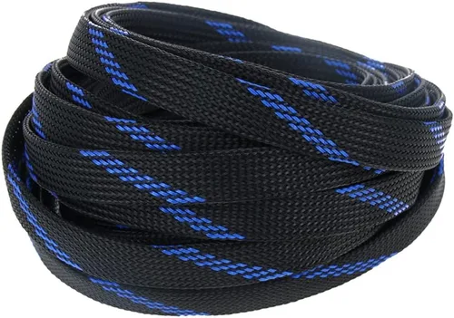 Aicosineg Funda de cable trenzado flexible de PET de 16 pies de ancho de 0.5 pulgadas de ancho, funda de malla de alambre flexible para TV, audio,