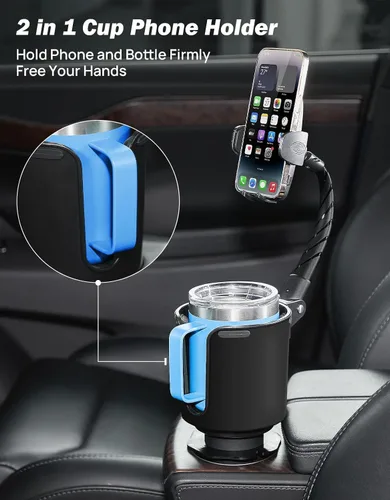 Miniatura 6 de JOYTUTUS Soporte de teléfono para automóvil, soporte de teléfono celular ajustable de cuello de cisne largo para iPhone, Samsung, Google y todos