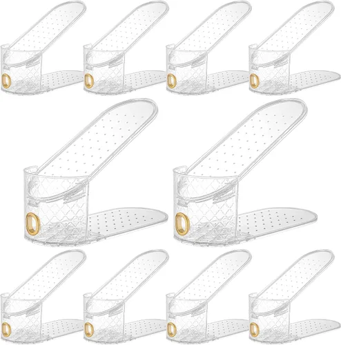 Miniatura 11 de Organizador de ranuras para zapatos, paquete de 10 ranuras para zapatos, puede ahorrar un 50% de espacio en los apiladores de zapatos, dispositivo