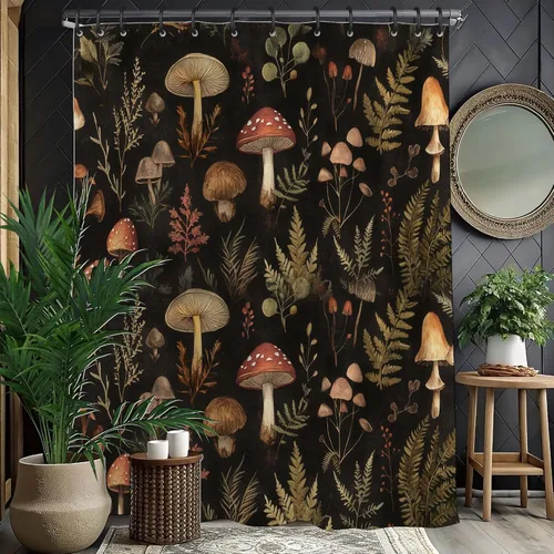 Miniatura 8 de Cortinas de ducha de bosque encantado, cortinas de ducha verdes de jardín natural para baño, divertida decoración de baño de poliéster impermeable
