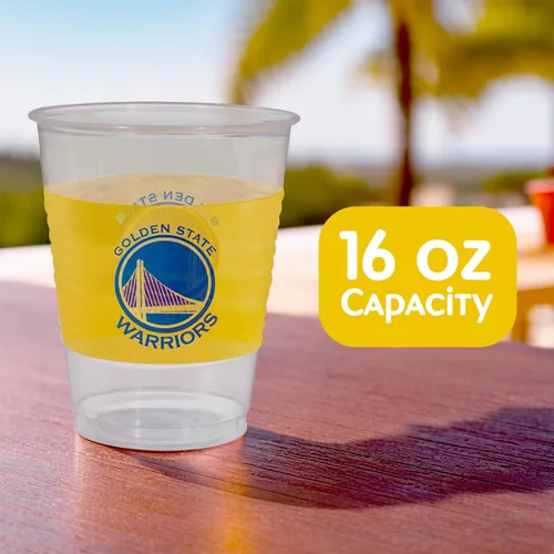 Miniatura 4 de Amscan Golden State Warriors - Vasos de plástico, 16 onzas, paquete de 25, multicolor