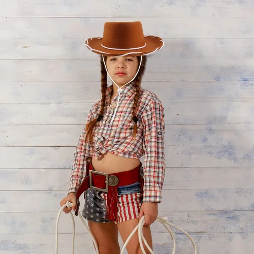 Miniatura 4 de Paquete de 10 sombreros de vaquero para niños, sombrero de vaquero occidental de fieltro para niños y niñas, cumpleaños, Halloween, suministros