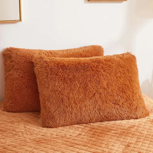 Miniatura 17 de LIFEREVO Paquete de 2 fundas de almohada de piel sintética esponjosa, fundas de almohada cuadradas de 18 x 18 pulgadas, fundas de almohada Blanco