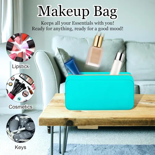 Miniatura 4 de XSUIOY Bolsa de maquillaje de viaje para bolso, bonita bolsa de maquillaje preparada para cosméticos, bolsa organizadora para mujeres, bolsa