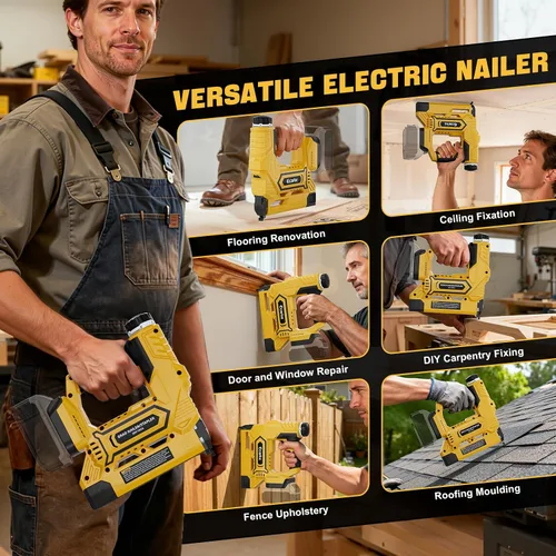 Miniatura 8 de Ecarke Clavadora inalámbrica 2 en 1 compatible con batería DeWalt de 20 V, pistola de clavos de calibre 18 de 5/8 a 1-1/4 pulgadas con 2000 nials