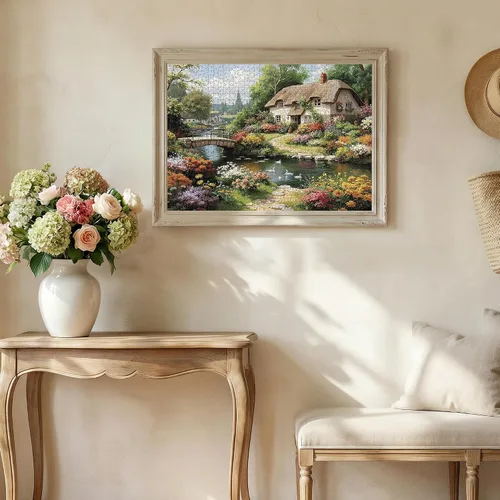 Miniatura 7 de Rompecabezas para adultos de 1000 piezas, paisaje natural de campo inglés de primavera, rompecabezas de 1000 piezas para adultos mayores