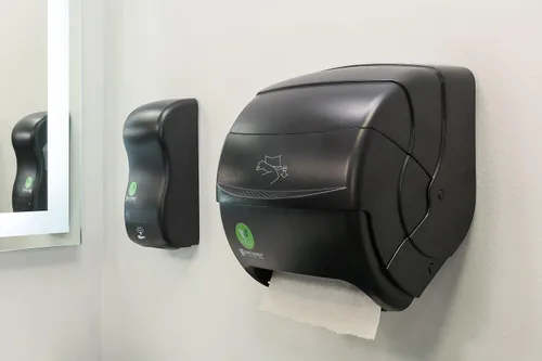 Miniatura 5 de San Jamar Ecologic Integra - Dispensador de toallas de papel de plástico reciclado, capacidad de rollo universal, dispensador de pared con cero Negro