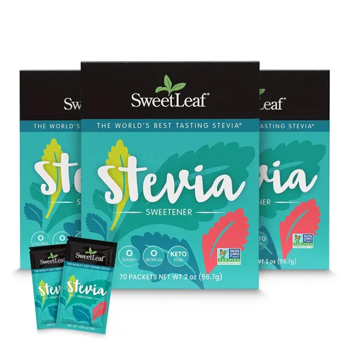 Miniatura 8 de SweetLeaf Paquetes de stevia – Polvo de stevia natural cero calorías, sin regusto amargo, sustituto del azúcar para el café Keto, nada artificial