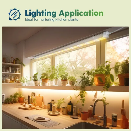 Miniatura 8 de FREELICHT Paquete de 2 luces LED de crecimiento de 4 pies con temporizador, 40 W (equivalente a 250 W), luces de crecimiento de espectro completo
