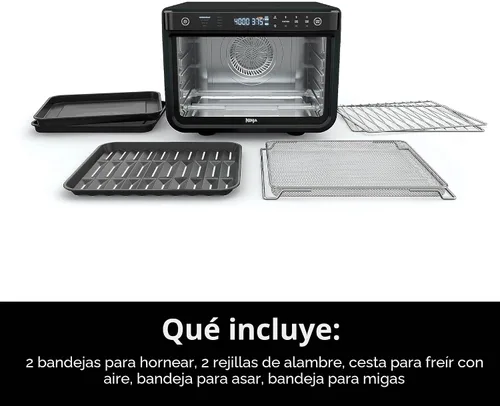 Miniatura 8 de Ninja DT202BK Foodi 8 en 1 XL Pro Air Fry Oven, horno de convección de encimera grande y tostador digital, 1800 vatios, negro, 12 pulgadas