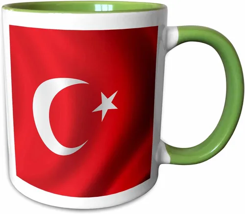 Miniatura 12 de 3dRose (mug_155075_4) Bandera de la bandera de Turquía país nacional turco ondeando media luna - Taza negra de dos tonos, 11 oz Negro