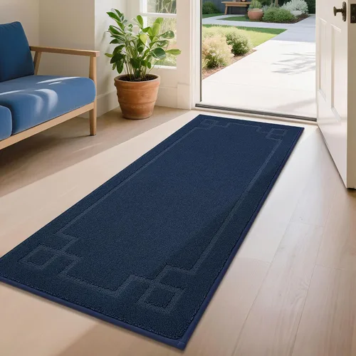 Miniatura 40 de BEQHAUSE Alfombra de Puerta 81 x 122 cm, Alfombras Antideslizantes para Interior Alfombras de Entrada Lavables de Perfil Bajo y Absorbentes, Marrón