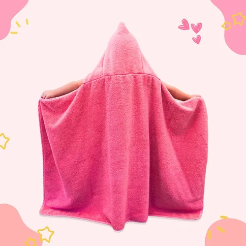 Miniatura 7 de Toalla para niñas/bebés, Princesa con capucha, de tejido suave, de 27.5 x 49 pulgadas, muy absorbente 600 GSM 100 % algodón Rosa