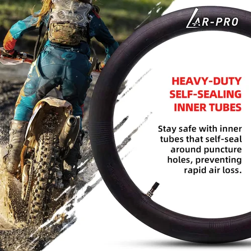 Miniatura 6 de AR-PRO 2.25/2.50-16 Tubos Interiores para Bicicletas de Dirt con Válvula Recta TR4, 70/90-16 Tubos Interiores de Motocicleta Todoterreno de Servicio