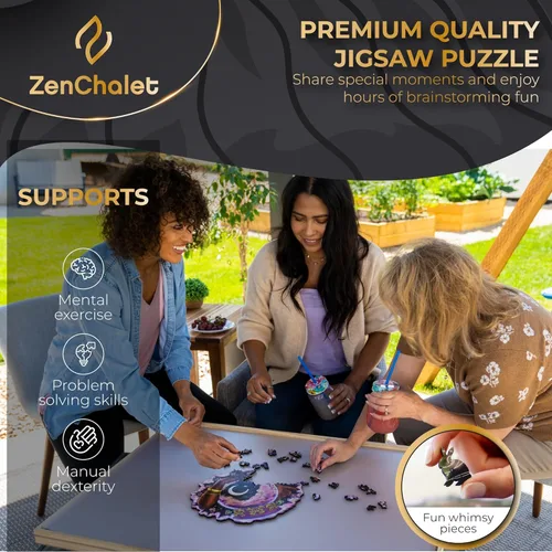 Miniatura 5 de ZenChalet - Rompecabezas de 200 piezas con bola de cristal - Rompecabezas de madera gruesa de 0.197 in para adultos - Regalos distintivos de primera