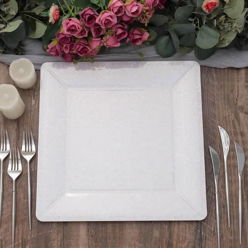 Miniatura 14 de Efavormart - Paquete de 10 bandejas cuadradas de 13 pulgadas, 1100 GSM, de cuero extra rígido con textura de cartón, platos para bodas de otoño