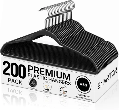 Miniatura 15 de SMARTOR Plastic Hangers 20 Pack - Thin and Slim Design for Space Saving Organizer - Heavy Duty Durable Closet Organizers and Storage with 360 Swivel
