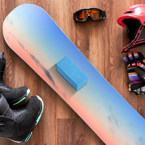 Miniatura 7 de Batiyeer Piedra de goma suave, piedra abrasiva de goma de molienda, piedra de esquí de snowboard para eliminar óxido y rebabas, 1.969 x 0.787 x Azul