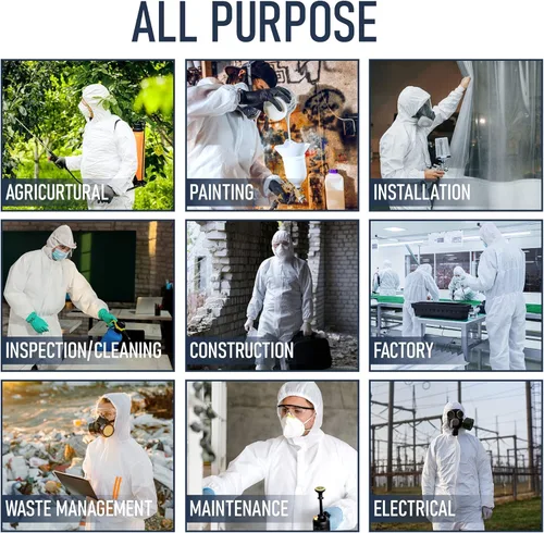 Miniatura 3 de Medical Nation Hazmat Suits Disposable 2 Pack Hooded, Heavy Duty, Breathable Disposable Coverall, Painter Suit 9 Sizes