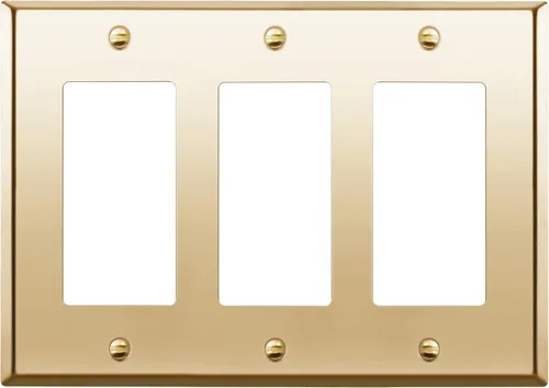 Miniatura 18 de ENERLITES Placa de pared de metal con interruptor decorativo triple, cubierta de tomacorriente de acero inoxidable, resistente a la corrosión, acero