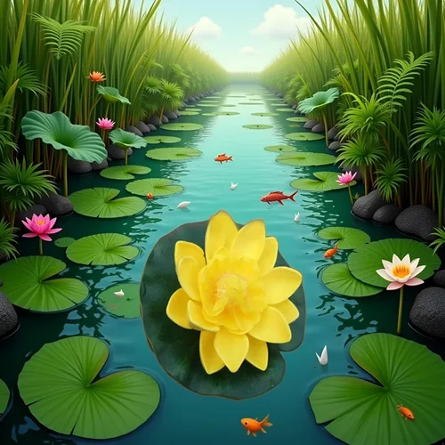 Miniatura 3 de Flor de loto de espuma flotante amarilla con adornos de almohadilla de lirios de agua, flores de loto falsas para pecera, acuario, hogar, jardín