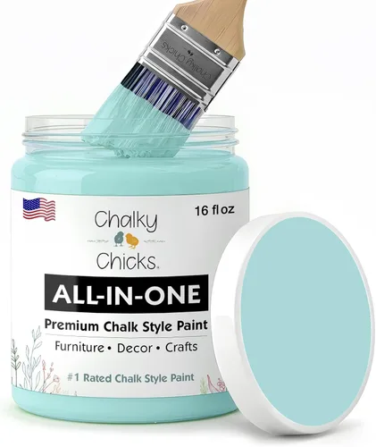 Miniatura 106 de Chalky Chicks - Pintura mate a la tiza, no requiere lijado, 4 onzas líquidas, color gris oscuro (Gun Metal Gray), para muebles, pintura sin Gris