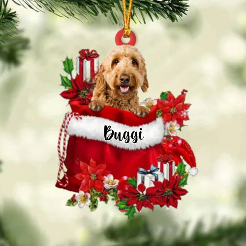 Miniatura 82 de Perro Akita Inu personalizado en bolsa de regalo, adorno de Navidad, nombre personalizado, regalo para amantes de los perros, familia, Navidad