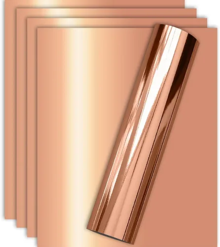 Miniatura 32 de Vinilo de Transferencia de Calor HTV de Lámina Dorada para Camisetas y Ropa 12" X 10" (Paquete de 5), Fácil de Desmalezar y Planchar, Tamaño Dorado