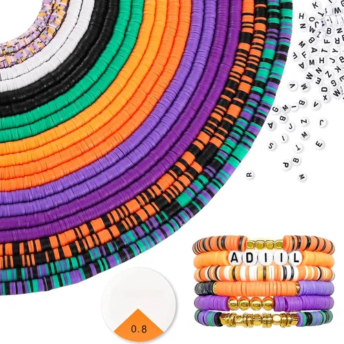 Miniatura 11 de ADIIL Kit de Fabricación de Pulseras con 7200 Piezas de Cuentas de Arcilla, Cuentas Heishi de Polímero de 6mm para Hacer Joyas, Kit de Pulseras