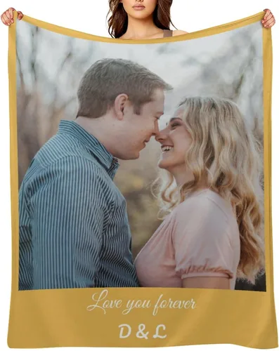 Manta personalizada con fotos, texto, manta de franela personalizada para adultos, cumpleaños, Navidad, Halloween, Día del Padre, Día de la Madre,