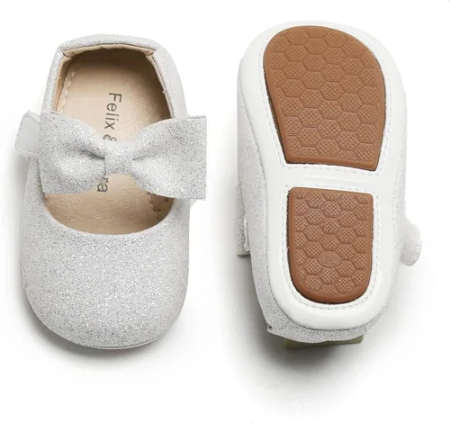 Miniatura 245 de Felix & Flora Zapatos de bebé de suela suave - Zapatos de bebé para caminar, mocasines, suela de goma, zapatos de cuna