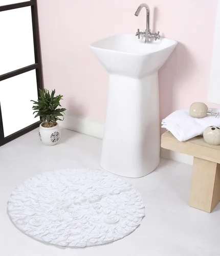 Miniatura 48 de Home Weavers Bell Flower Collection - Tapetes de baño copetudos 100 % algodón, extrasuaves y absorbentes, antideslizantes, lavables a máquina, lino
