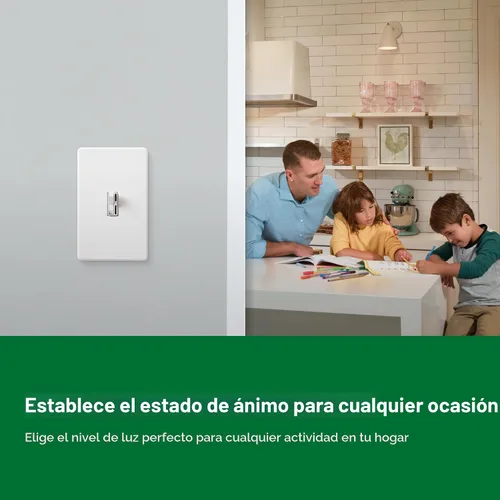 Miniatura 4 de Lutron Ariadni/Toggler LED+ Interruptor Regulador de Luz para LED Regulable, Halógeno e Incandescente Interruptor Dimmer, 150W, Unipolar/3-Vías
