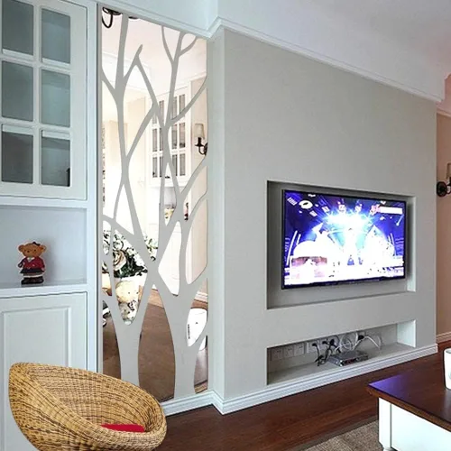 Miniatura 7 de Adhesivos de pared de espejo acrílico 3D, ramas de árbol, calcomanías de espejo acrílicas extraíbles autoadhesivas para pared, calcomanías