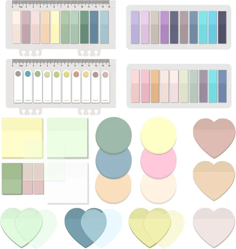 Miniatura 9 de BAYTORY 1300 hojas de notas adhesivas transparentes pastel, transparente, impermeable, 3 x 3 pulgadas, bloc de notas transparente, pestañas