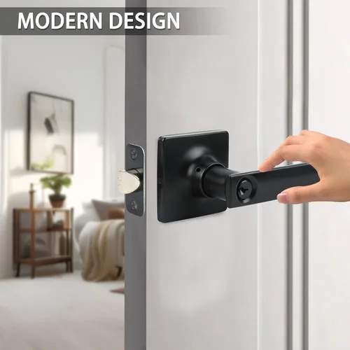 Miniatura 4 de Cerraduras de manija de puerta de entrada con llaves, manija de puerta de bloqueo cuadrada para oficina, dormitorio, apto para puertas laterales