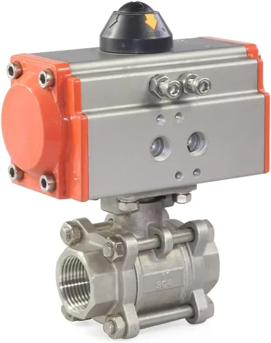 Miniatura 8 de Válvula de bola neumática de doble efecto de 3 piezas de 2 pulgadas, Industrias químicas de vapor de aire Actuador de válvula neumática Actuador
