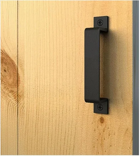 Miniatura 2 de CBTONE Tirador de manija de puerta corrediza de granero de 6-1/2 pulgadas, paquete de 4 manijas de acero negro para puertas correderas de granero