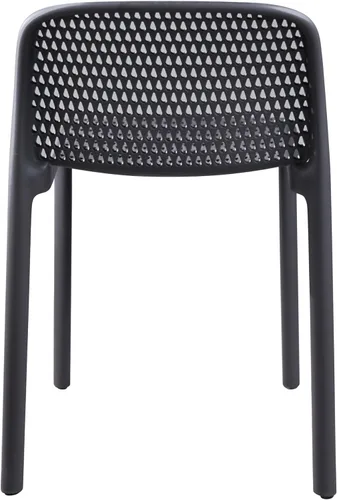 Miniatura 7 de CozyBlock Punch - Silla de comedor apilable perforada para interior y exterior, juego de 2 unidades (gris oscuro)