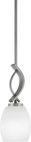 Miniatura 27 de Toltec Lighting Cavella Stem Colgado Mini colgante, acabado grafito, vidrio de muselina blanca de 4 pulgadas
