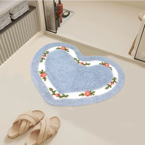Miniatura 15 de Abreeze Alfombra rosa para sala de estar y dormitorio, antideslizante, ultrasuave, lavable y absorbente, 17.71x49.21 pulgadas, color azul
