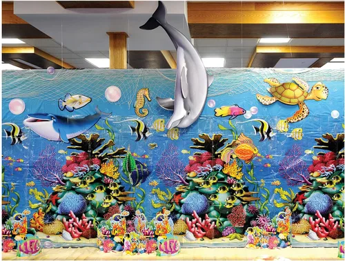 Miniatura 6 de Beistle 20 piezas de papel impreso duradero bajo el mar océano temático recortes para decoración náutica de sirena, suministros de fiesta